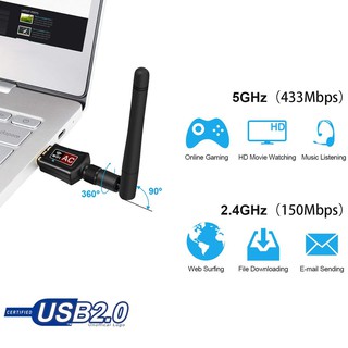 Usb Wifi 600Mbps 802.11B / N / G / Ac