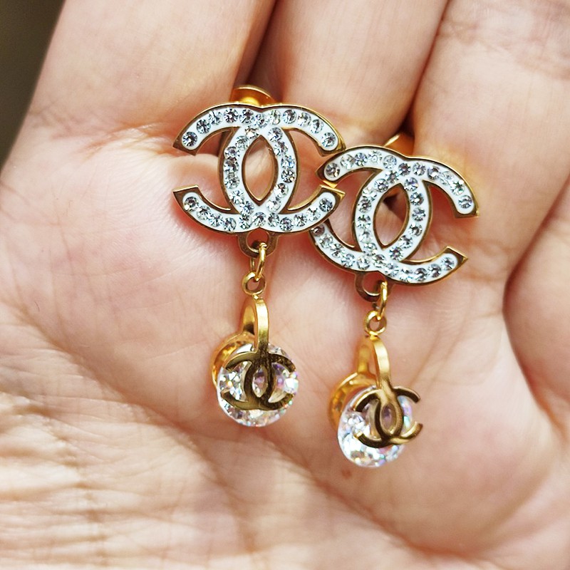 Bông Tai Tòn Ten Thép Titan Ko Han Rỉ TT 3732