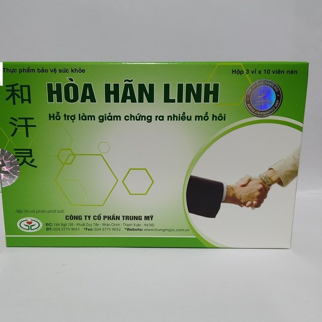 HÒA HÃN LINH - Dành Cho Người Ra Mồ Hôi Nhiều, Giảm Bớt Hồi Hộp, Lo Âu (Hộp 30 viên)