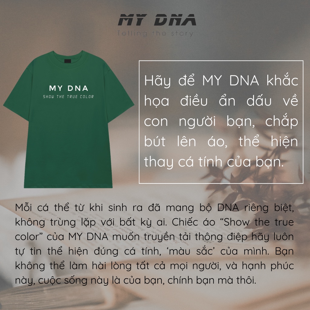 Áo phông thun tay lỡ local brand màu xanh lá đậm form rộng unisex cotton basic cặp đôi nam nữ bigsize MY DNA 2023
