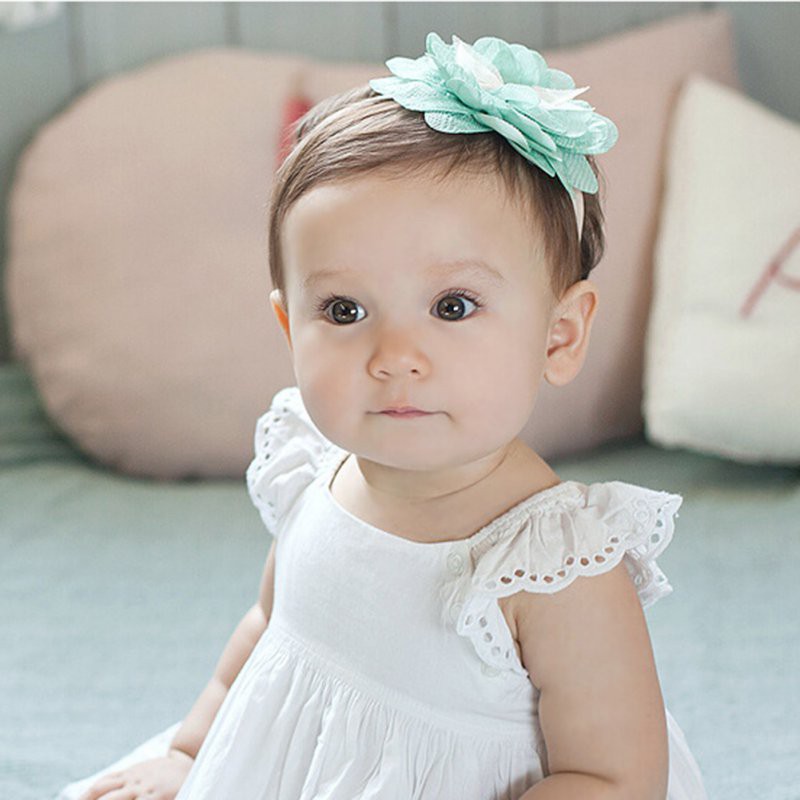 Băng đô hoa lớn co giãn dễ thương cho bé gái