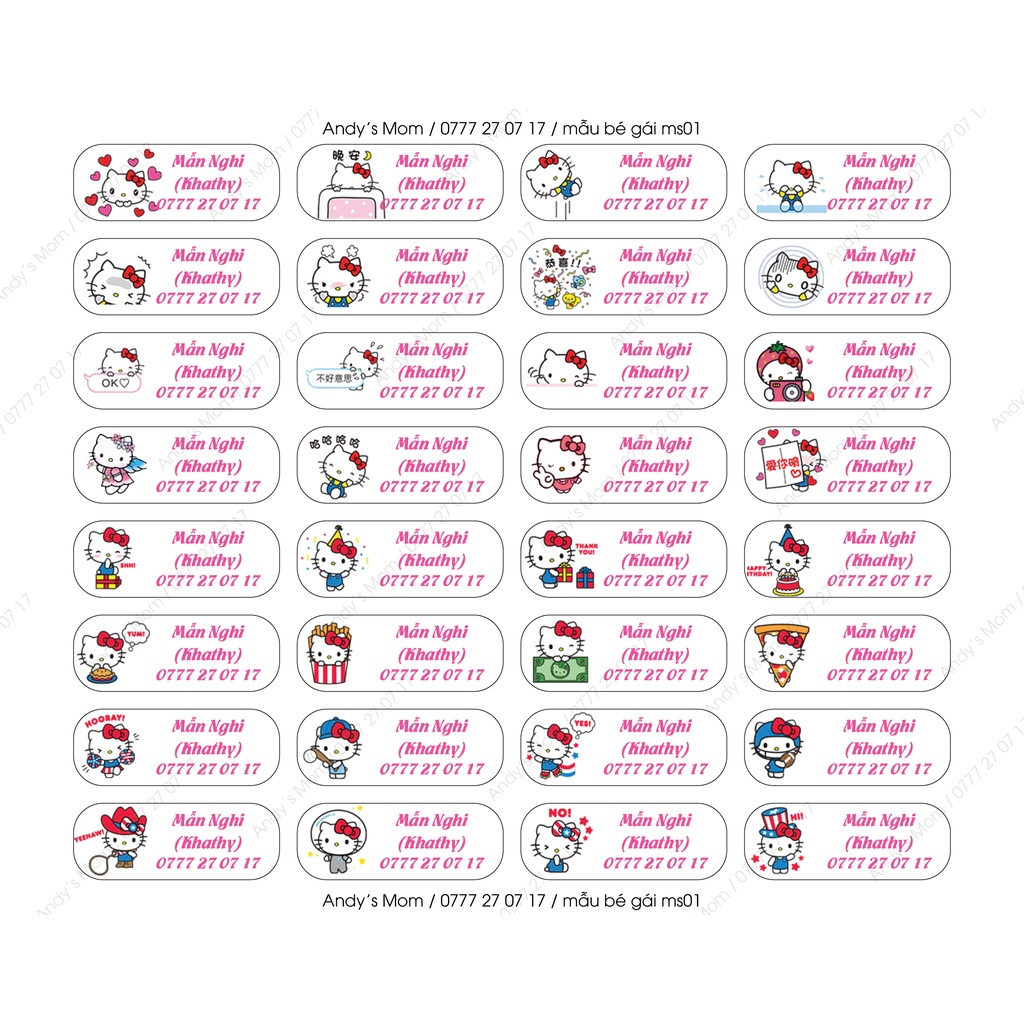 128 Sticker Miếng Dán Tem Decal Giấy Tên Bé in theo yêu cầu. Chat ngay với shop xác nhận tên + mẫu