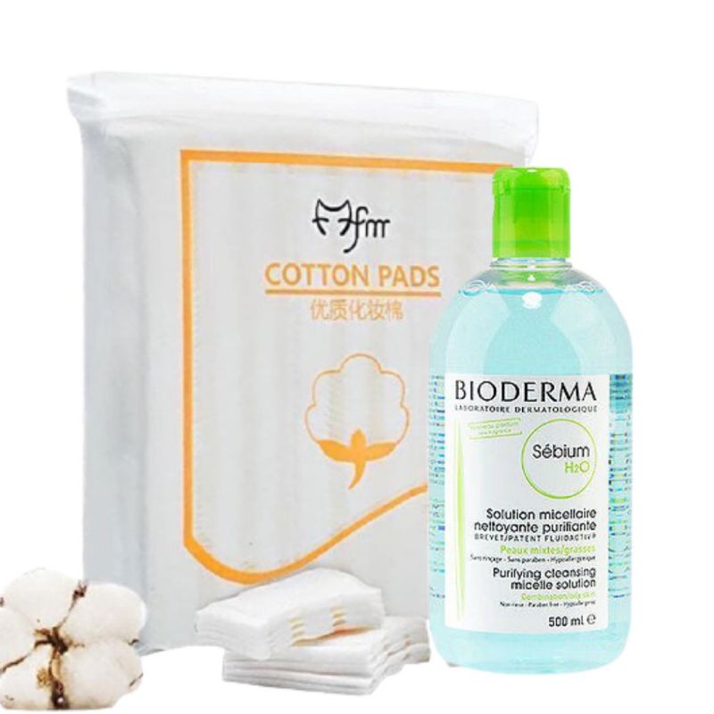 Combo Nước tẩy trang Bio và bông tẩy trang Cotton pads 222 miếng | BigBuy360 - bigbuy360.vn