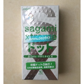 Bao cao su có gân và gai siêu mỏng Sagami 10 bao các màu