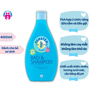 Sữa tắm gội 2in1 penaten bad & shampoo cho bé sơ sinh 400ml