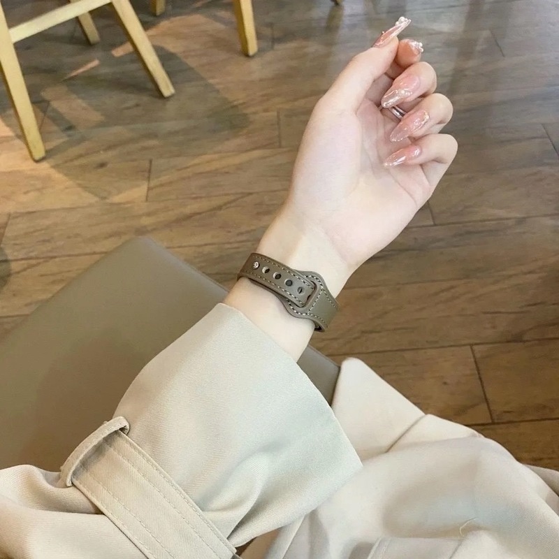Dây Đeo Bằng Da Chất Lượng Cao Cho Đồng Hồ Apple watch 45 41 42 38mm Series 7 6 5 4 3 SE 40mm 44mm