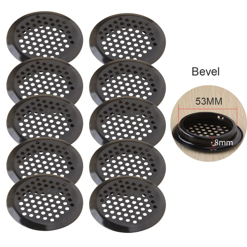 Set 10 Lỗ Tròn Đen 19-53mm Bằng Thép Không Gỉ Gắn Hộp Đựng Giày