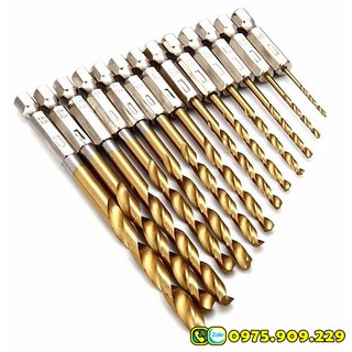 Bộ 13 Mũi Khoan Gỗ, Nhôm, Mica ,Nhựa