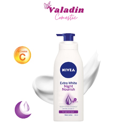 Sữa dưỡng thể trắng da ban đêm Nivea Extra White Night Nourish Body Lotion 400ml/ Kem dưỡng body