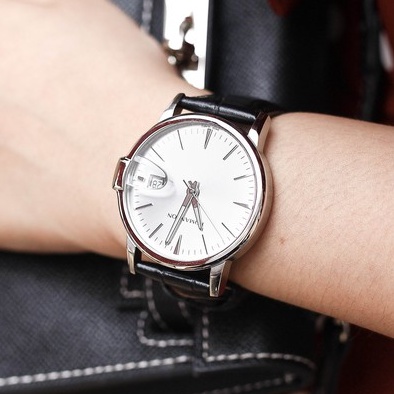 Đồng hồ Romanson Classic Men Watch TL4227MWWH nam dây da mặt mỏng kim dạ quang kính chống xước máy Thuy Sĩ chính hãng