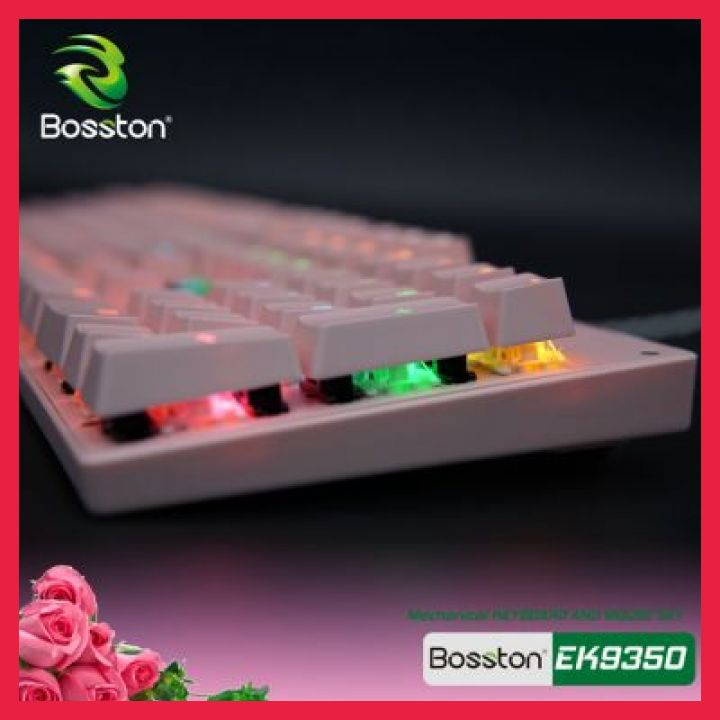 Bàn Phím Cơ Chơi Game Bosston EK9350 Phát Sáng Có Thể Điều Chỉnh LED và Chuột Cho Windows PC Gamer