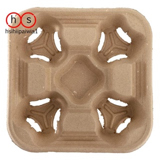 Set 50 khay đựng đồ uống nóng lạnh / cà phê / trà sữa dùng một lần bằng sợi bột