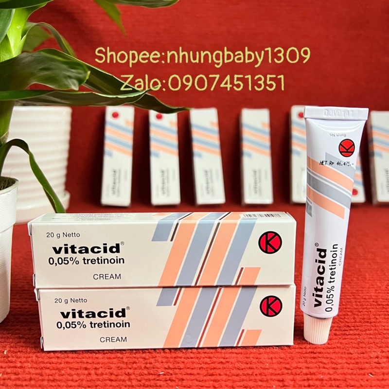 Vitacid Retinoic ( tretinoin) 0,05% loại bỏ mụn chống lão hoá