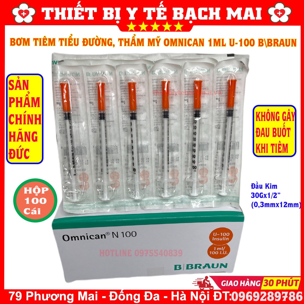 Bơm tiêm tiểu đường insulin omnican 1ml u-100 - chính hãng b braun sx tại - ảnh sản phẩm 2