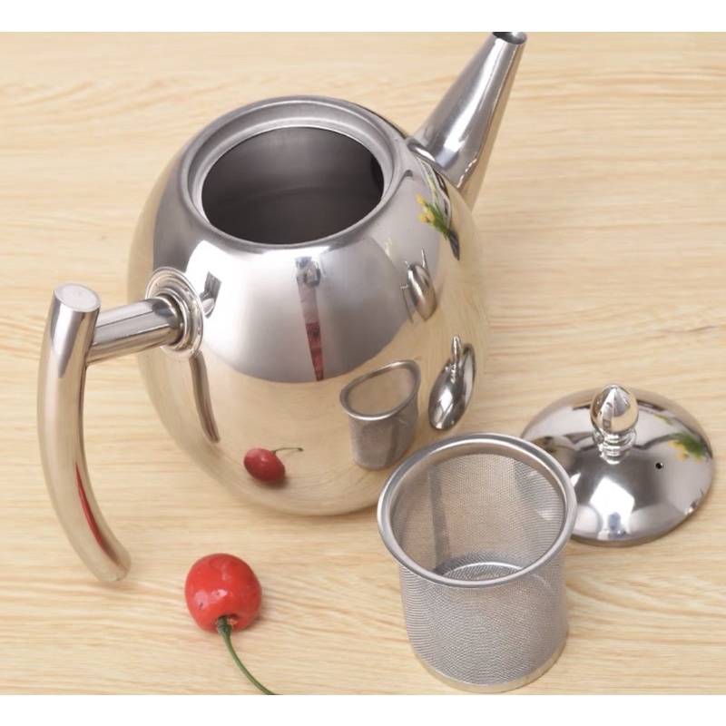 Ấm pha trà,pha cà phê có lỗi lọc inox 304 đun được bếp từ hàng cao cấp