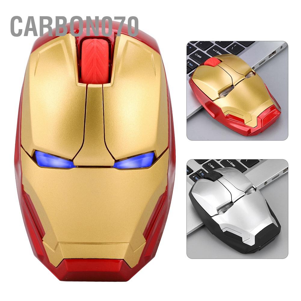 [Hàng HOT] Chuột chơi game 2.4G USB 4D 1600DPI hình Iron Man có đèn cho PC laptop【Carbon070】