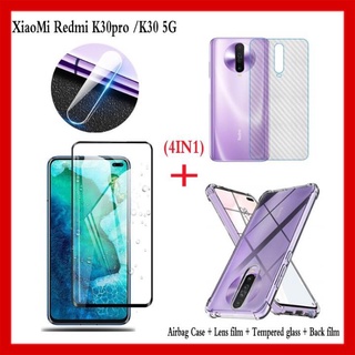 [ Hàng Hot ] Ốp Điện Thoại Mềm Trong Suốt + Kính Cường Lực 4 Trong 1 Cho Xiaomi Redmi K30 5g K30 Pro K20 Pro