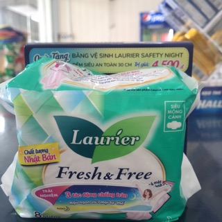 Băng vệ sinh laurier f&f siêu mỏng cánh 8m 22cm + 1m bvs laurier ban đêm 30cm