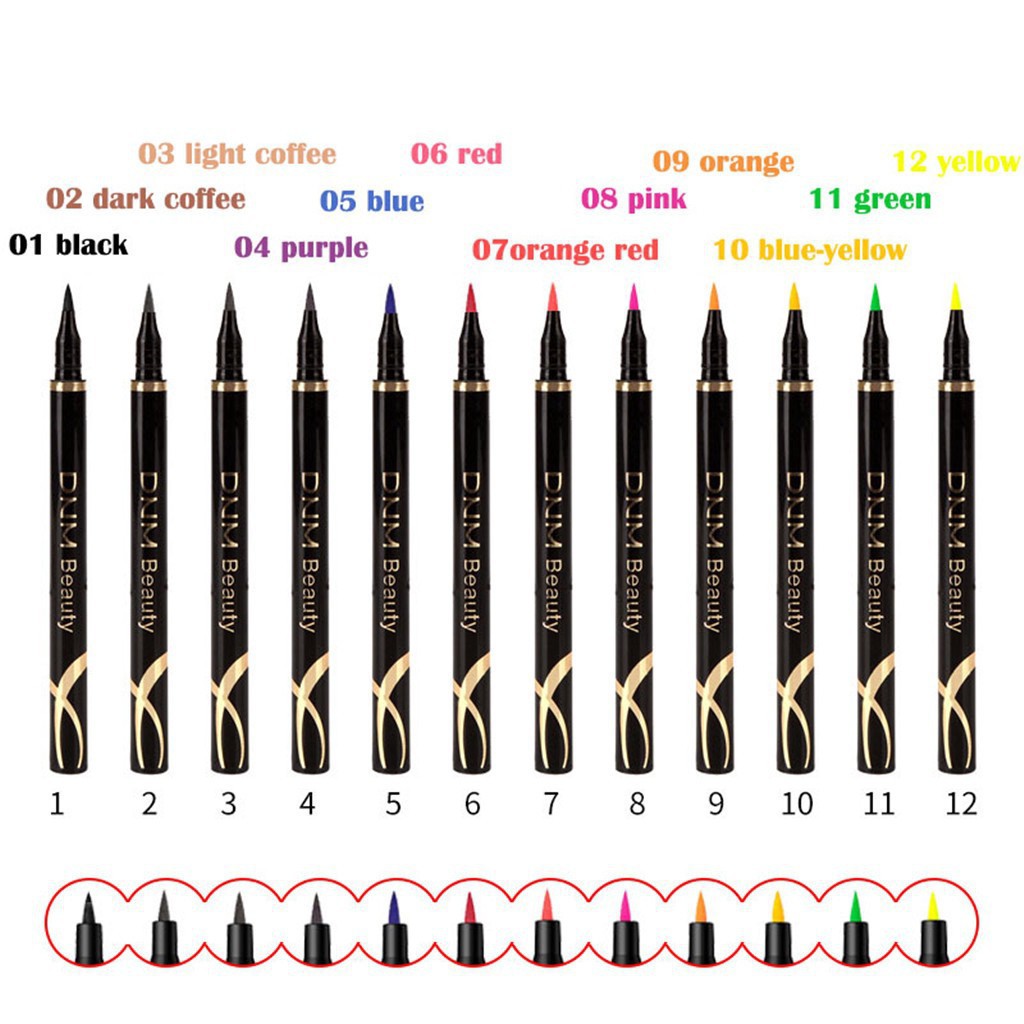 [Hàng mới về] Bút kẻ mắt chống thấm nước DNM 12 màu chống thấm mồ hôi lâu trôi và dễ sử dụng | BigBuy360 - bigbuy360.vn