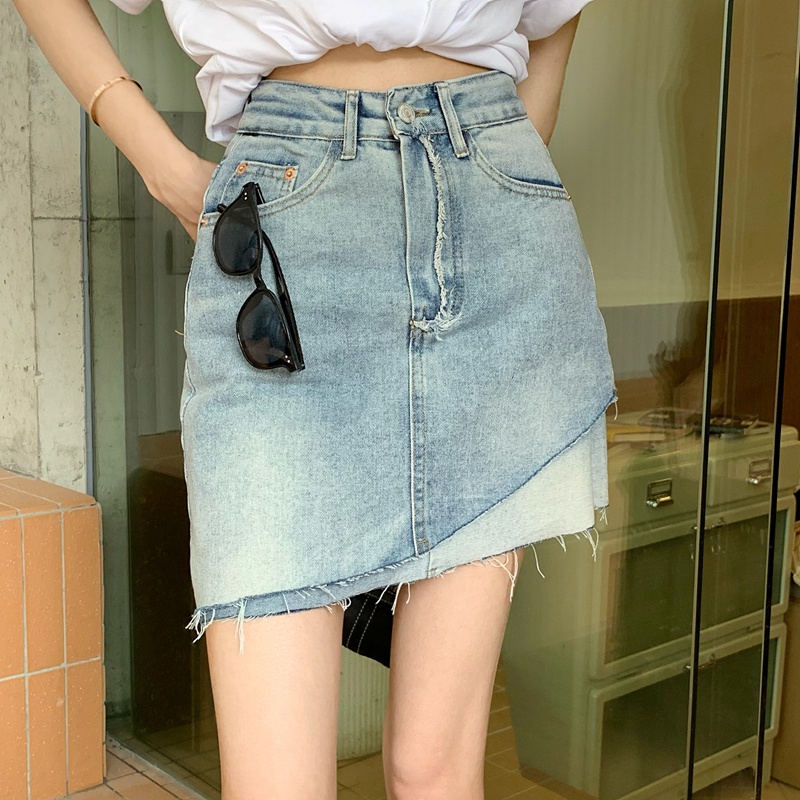 Chân Váy Chữ A Lưng Cao Thời Trang Mùa Hè Phong Cách Hàn Quốc Cho Nữ