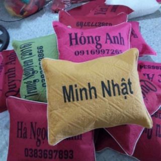 Gối in tên bé đi học