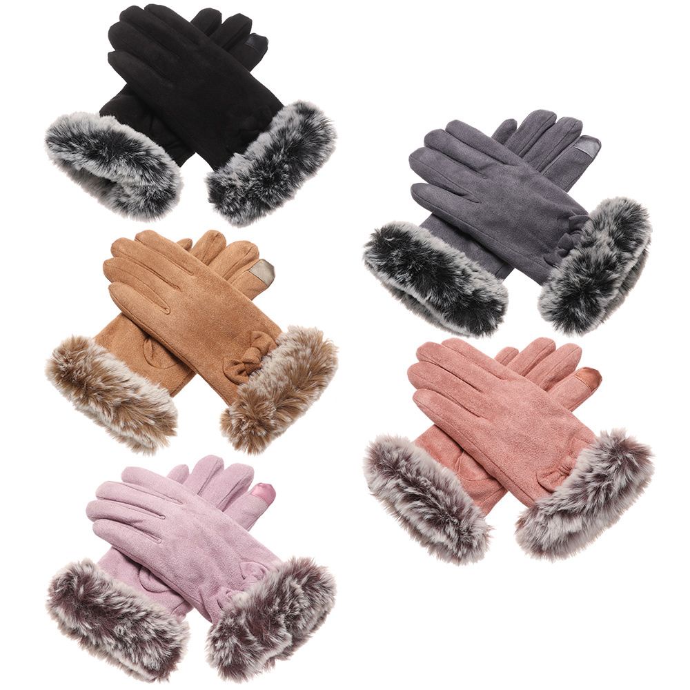 Găng tay da lộn MIHAN1 giữ ấm thời trang cho nữ