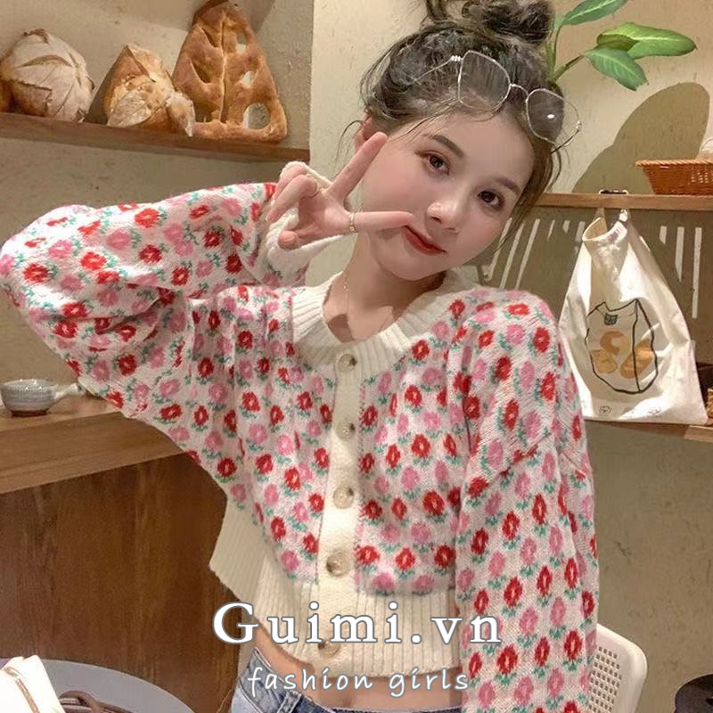 Áo Khoác cardigan Dệt Kim Tay Dài Dáng Ngắn Thời Trang Mùa Thu Mới Cho Nữ