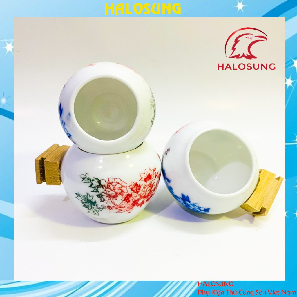 Combo 3 cóng sứ chào mào Halosung cóng cho chim ăn phụ kiện lồng chim PK94