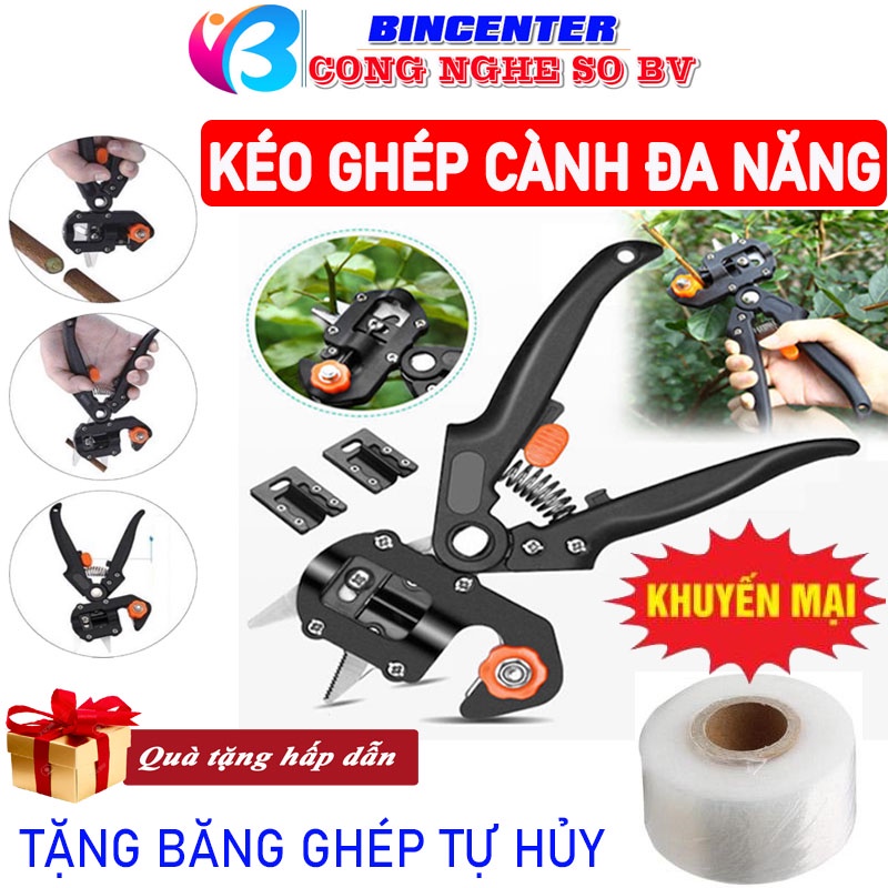 [Tặng Băng Ghép Tự Hủy] Kéo ghép cành đa năng chuyên dụng, Kéo chiết cành, tỉa cây tặng 2 lưỡi cắt và trụ đỡ thay thế