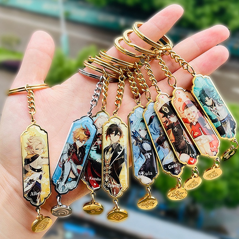 Móc khóa nhân vật Game Genshin Impact thẻ bài kim loại Yae Miko Ayaka Venti Xiao Ei Yelan Zhongli Kazuha - GSK168