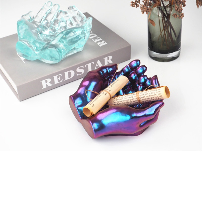 Khuôn silicon đổ nhựa epoxy resin hình bàn tay nâng niu trái tim dễ thương xinh xắn sử dụng trang trí chất lượng cao