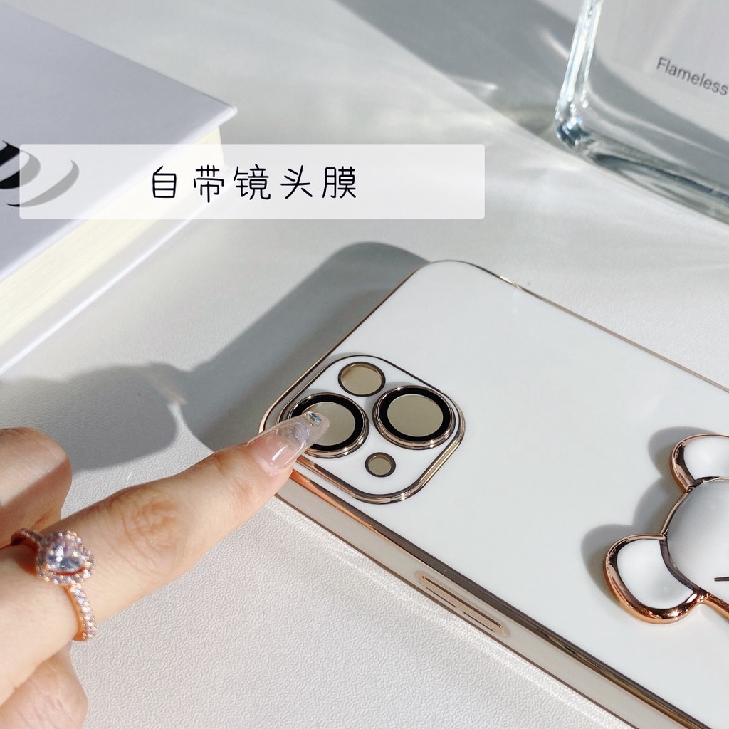 Ốp Điện Thoại Có Giá Đỡ Hình Gấu 3D Cho iPhone 13 12 11 pro max XS XR XAMAX 7/8SE2020 7/8PIUS