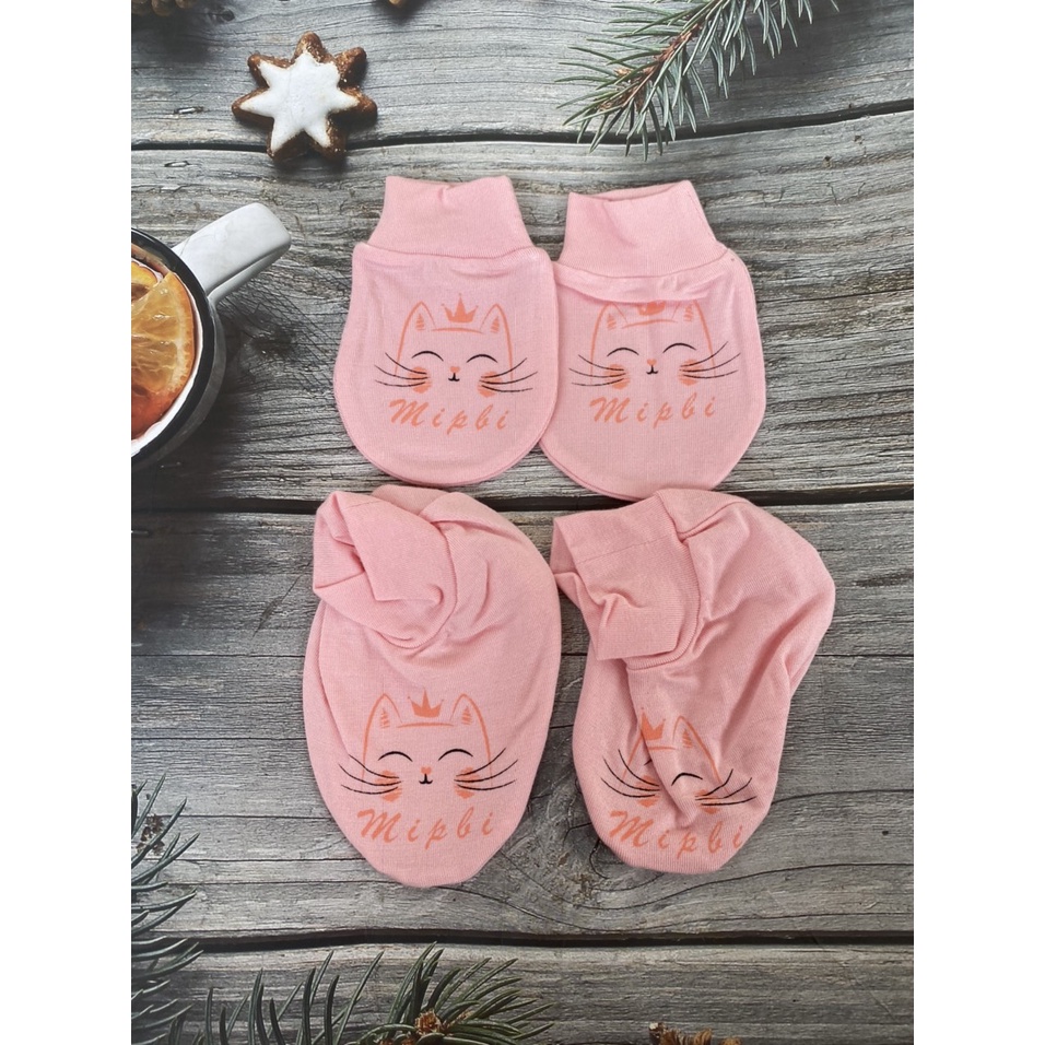 Sét bao tay chân Mipbi cho trẻ sơ sinh 100% sợi tre an toàn