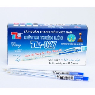 ✍️ Hộp 20 Cây Bút bi Thiên Lộc Nét nhỏ, Mực Êm, Không đứt Mực