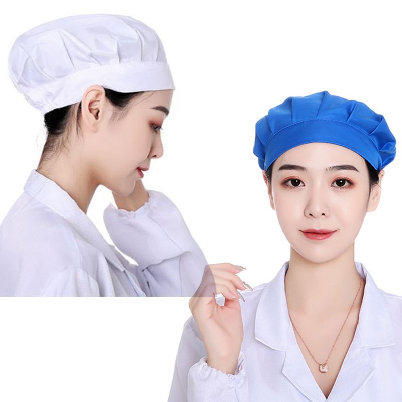 Mũ Bác Sĩ / Y Tá Đàn Hồi Màu Trơn Đa Năng Chống Bụi Bằng Nhung Đào Có Thể Điều Chỉnh Cho Nam Và Nữ