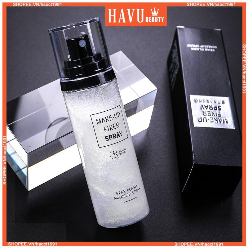 Xịt khoáng khóa lớp trang điểm màu nhũ chính hãng HANUMU 100ml(khóa trang điểm - khóa makeup(Make up Fixer Spay 8hours) | BigBuy360 - bigbuy360.vn