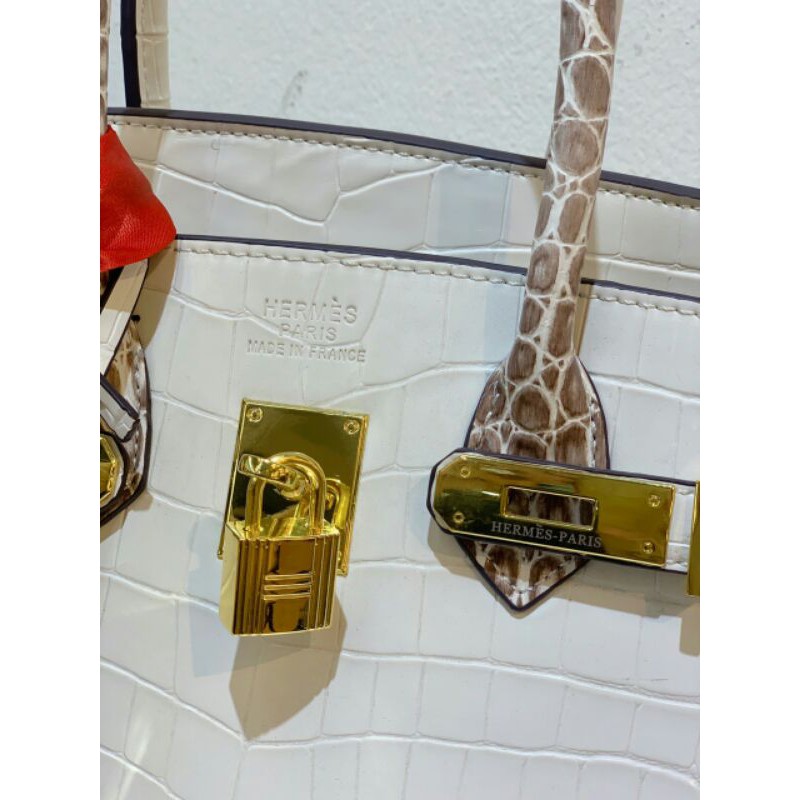 Túi da Hm birkin. sz 30cm. Tặng kèm khăn.  Túi vải HM