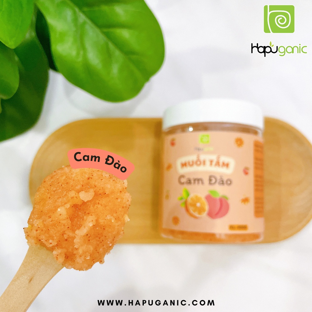 Muối Tắm Cam Đào Tẩy Da Chết Toàn Thân Bath Salt Scrub 400g HaPu Organic