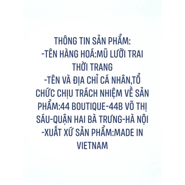 Mũ lưỡi trai nam nữ Mikenco.Bản chuẩn 100% cotton cao cấp thoáng mát ko bạc màu.Nón thời trang xuất xứ Việt Nam