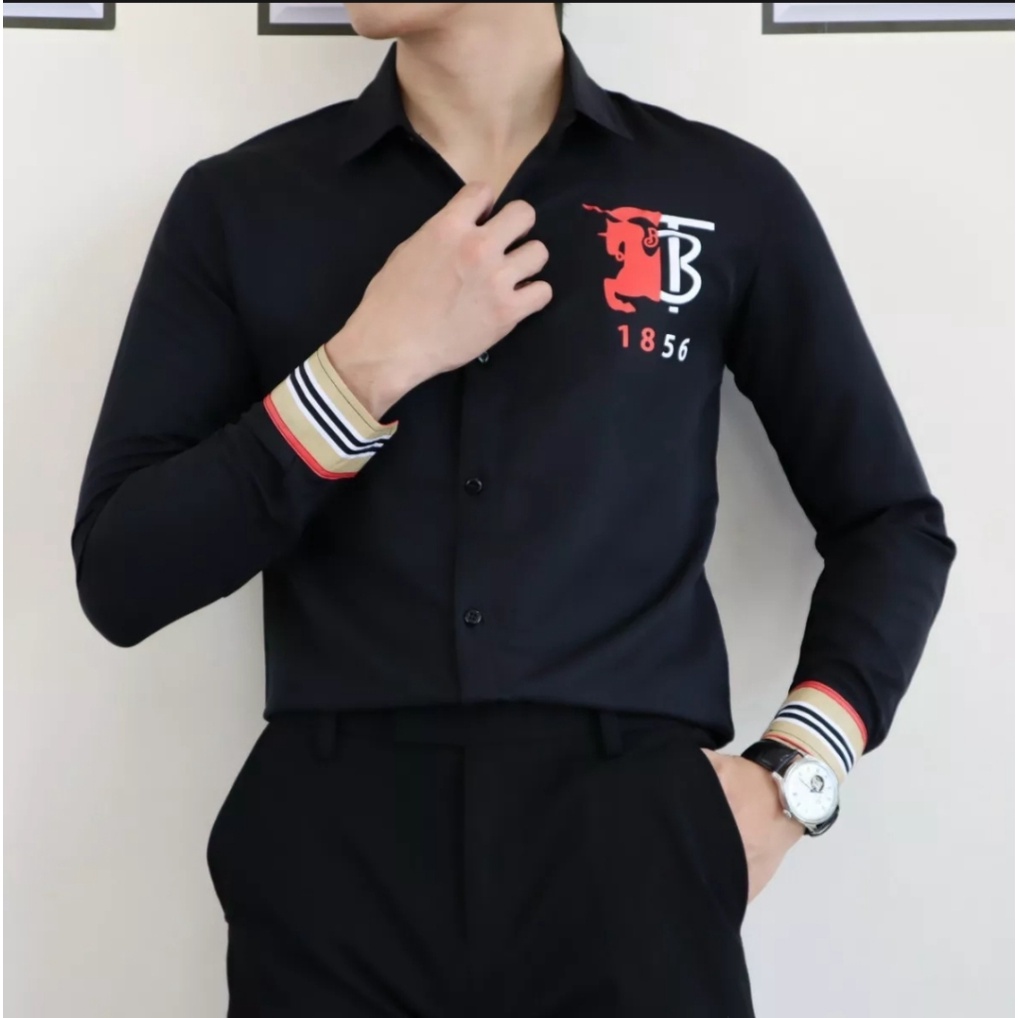 Áo sơ mi nam tay dài TB1865 phối viền cổ tay, vải Kate lụa cao cấp mềm mịn, kiểu dáng sang trọng lịch lãm [NEW UNISEX]