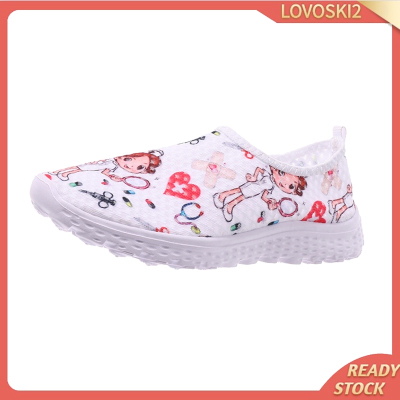 [LOVO] Nurse Doctor Women Sneakers Cosplay Slip On Mesh Cosplay Cartoon Shoes