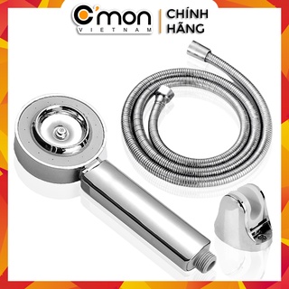 Bộ vòi sen tắm 2 chế độ, phun tia từ cả 2 mặt sen c'mon ts-05 + dây sen + đế cài sen