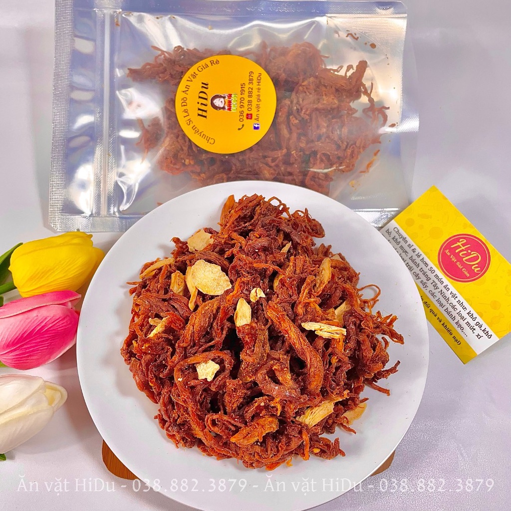 Khô heo cháy tỏi HiDu 100gr loại ngon đậm vị sợi to | BigBuy360 - bigbuy360.vn