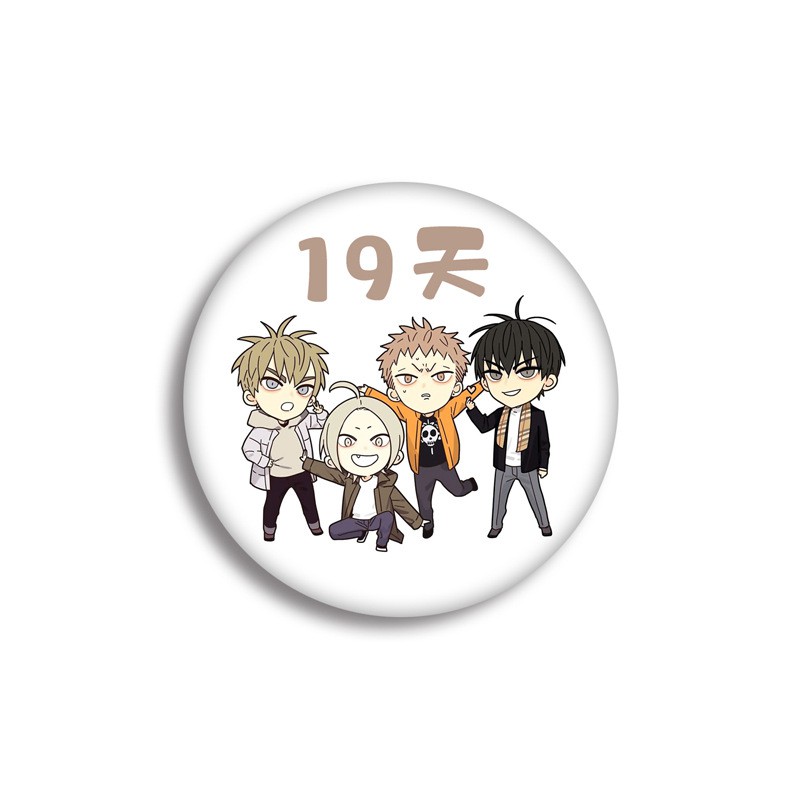 Huy hiệu cài áo IN HÌNH 19 days anime chibi dễ thương tiện lợi m03