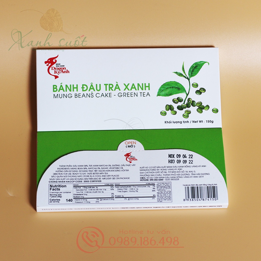Bánh Đậu Xanh Hải Dương- Làm Quà- Truyền Thống, Ngọt Vừa, Thơm Ngon - Mung Beans Cake