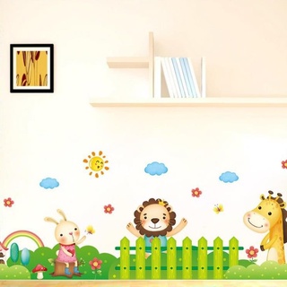 Decal dán tường chân tường động vật cho bé XL7181 Zooyoo