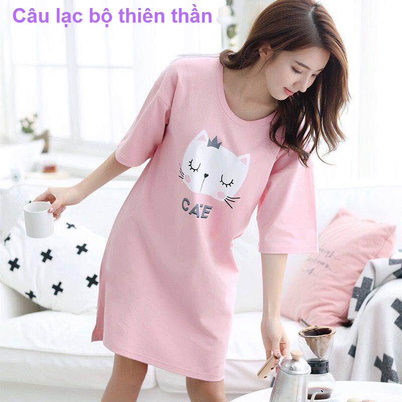 đồ ngủ. Tracksuit[Xưởng may trực tiếp] Váy ngủ kiểu mới nữ mùa hè pijama hoạt hình ngắn tay dễ thương phục vụ tại n