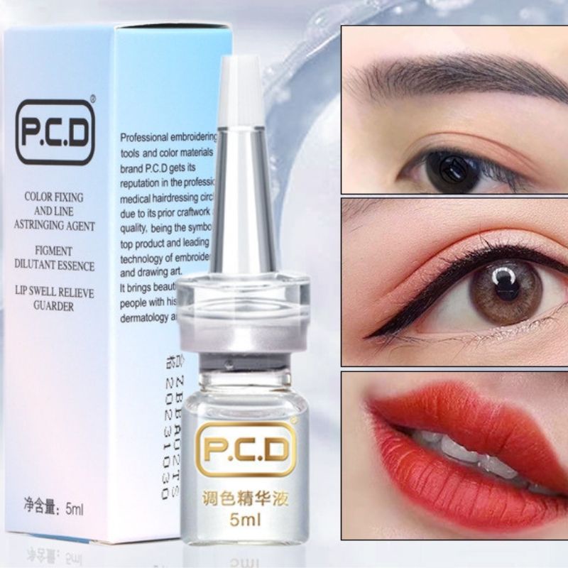 Phủ bóng  PCD  colagen giúp ủ mềm môi da căng bóng môi sau phun xăm lọ thủy tinh dạng lọ 5ml