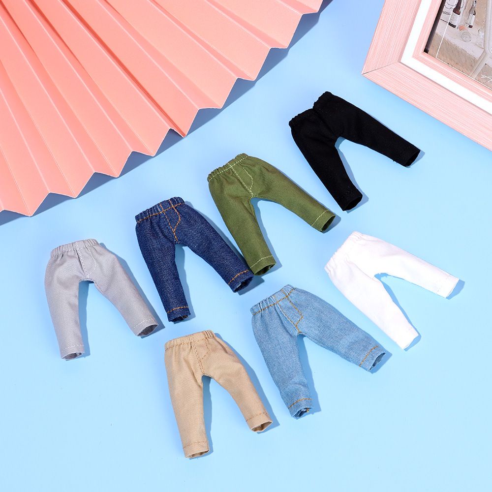 Quần jean denim nhiều màu tùy chọn chất lượng cao cho búp bê tỉ lệ 1/11 1/12