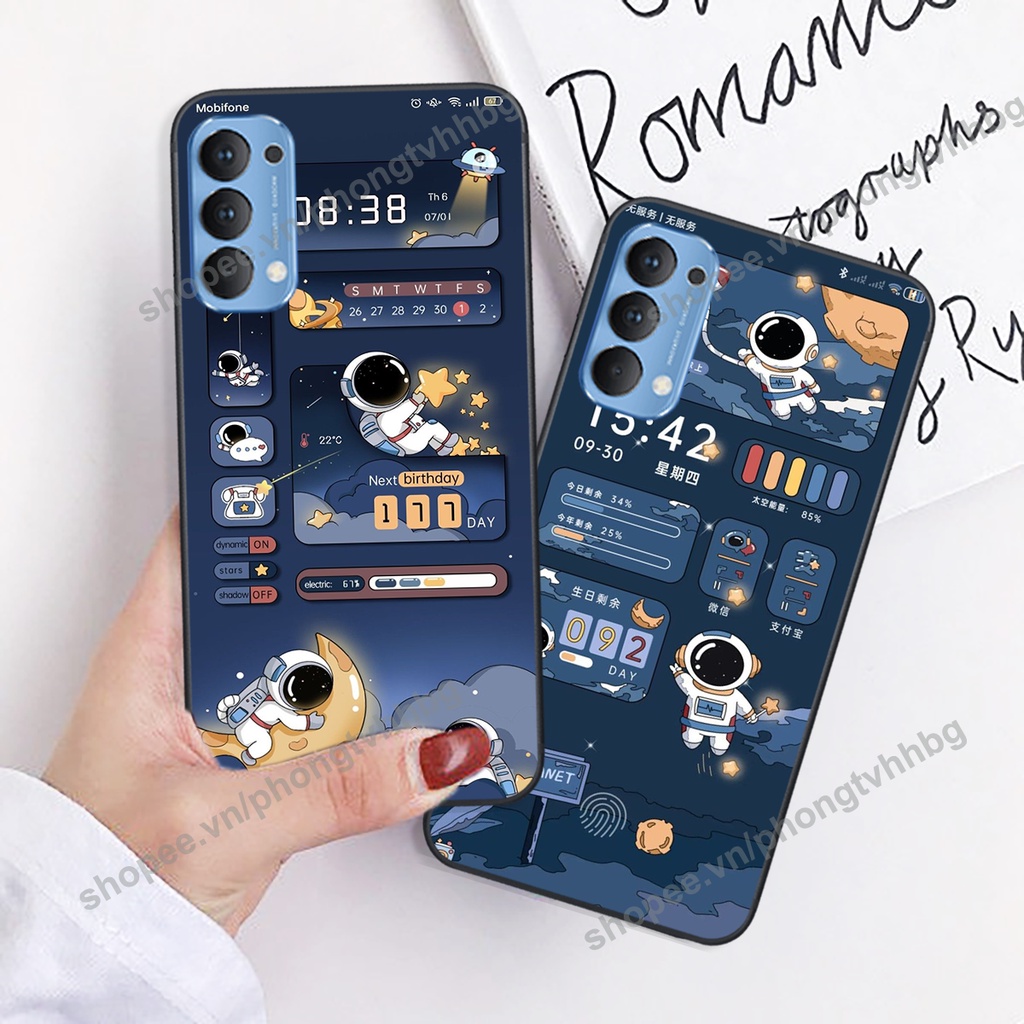 Ốp lưng Oppo Reno4 / Reno4 Pro / Reno 4 phi hành gia hoạt hình 3D cute giá rẻ